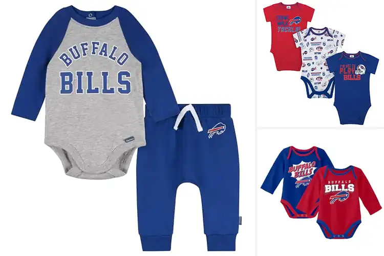 Detailed view of Best Buffalo Bills Baby Clothing Set