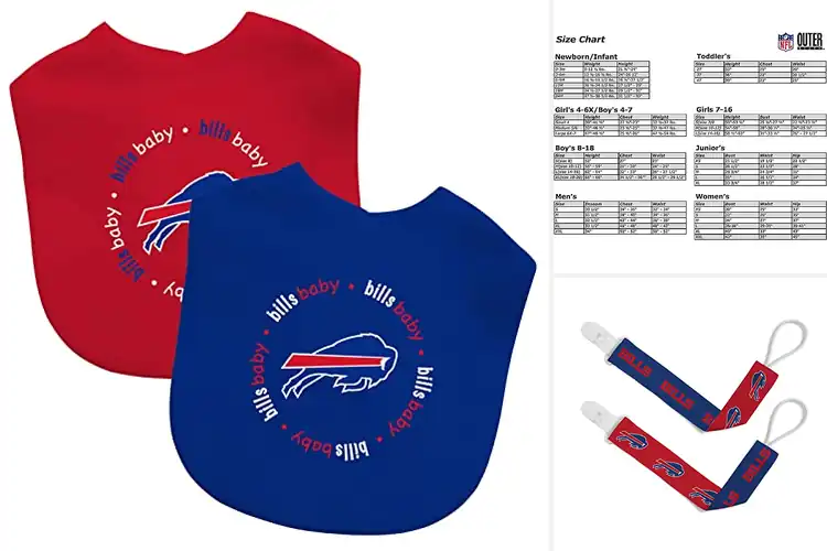 Detailed view of Best Game Day Baby Outfit With Bills Logo