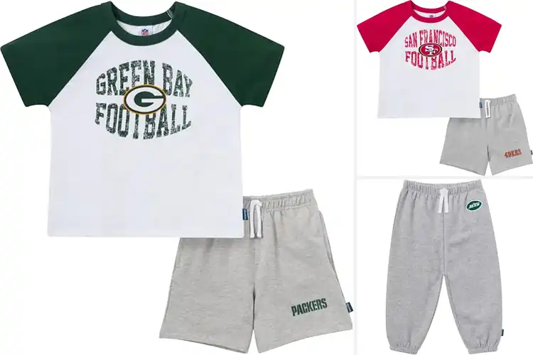 Detailed view of Best Gerber Baby NFL Team T-Shirt and Shorts Sets