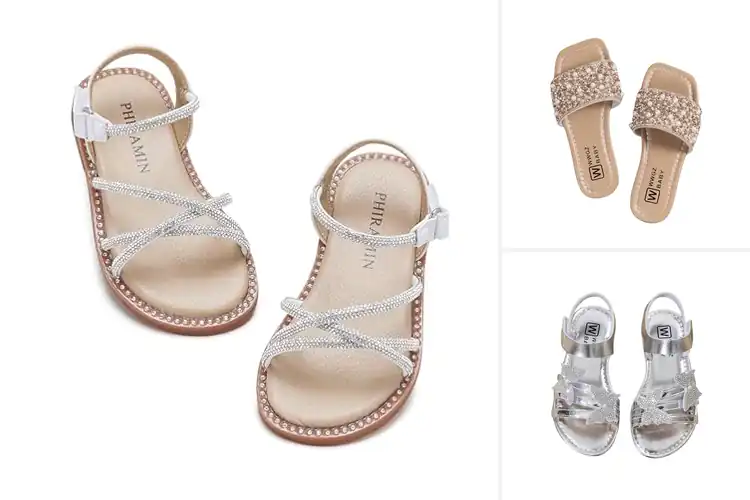 Detailed view of Best Girls Rhinestone Sandals