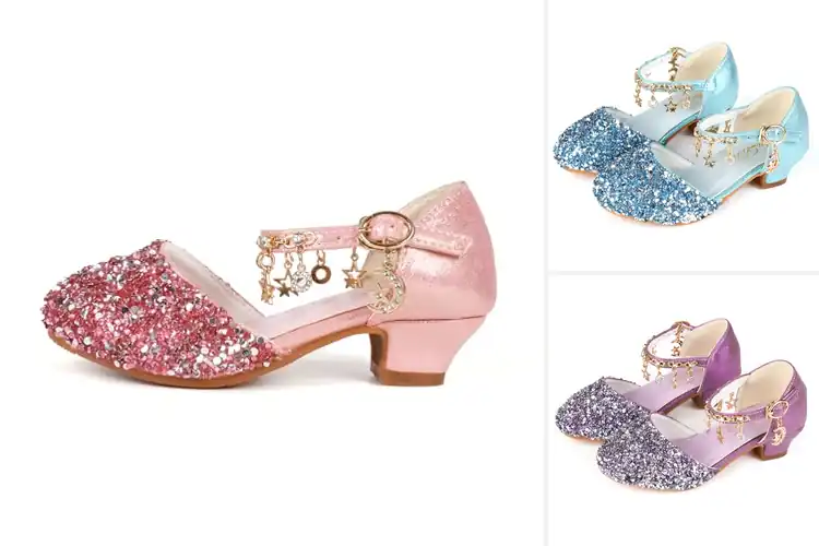 Detailed view of Best Girls Sequins Dance Shoes: Sparkle with Every Step