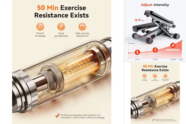 Detailed view of Best Hydraulic Steppers: Burn Fat & Tone Legs at Home
