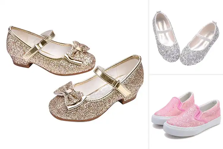 Detailed view of Best Kids Glitter Shoes