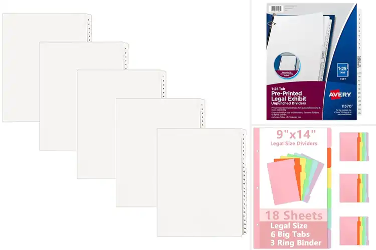 Detailed view of Best Legal Dividers: Organize Documents with Style & Ease