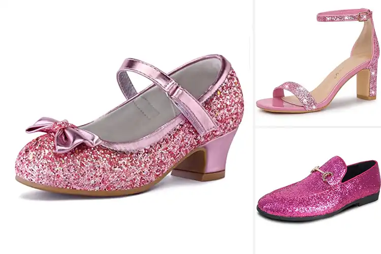 Detailed view of Best Pink Glitter Dress Shoes