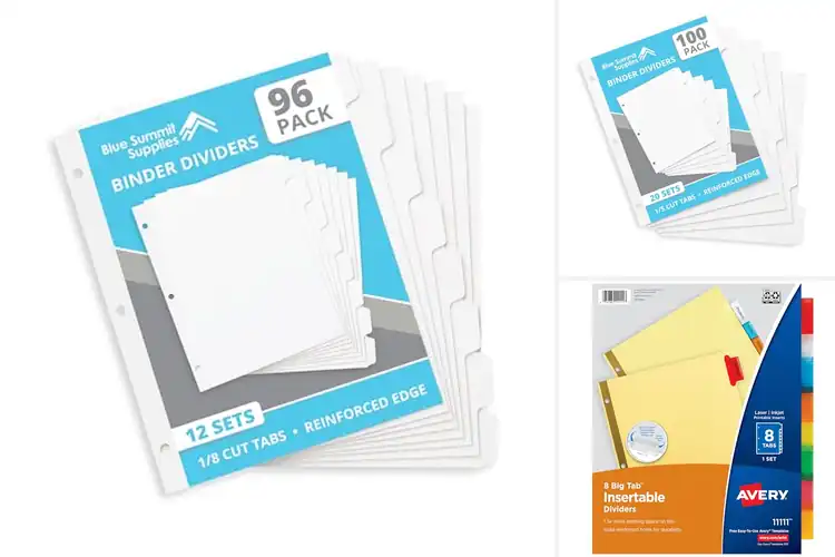 Detailed view of Best Reinforced Index Dividers