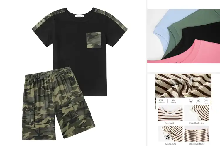Detailed view of Best Warm Weather Tee Shorts Set